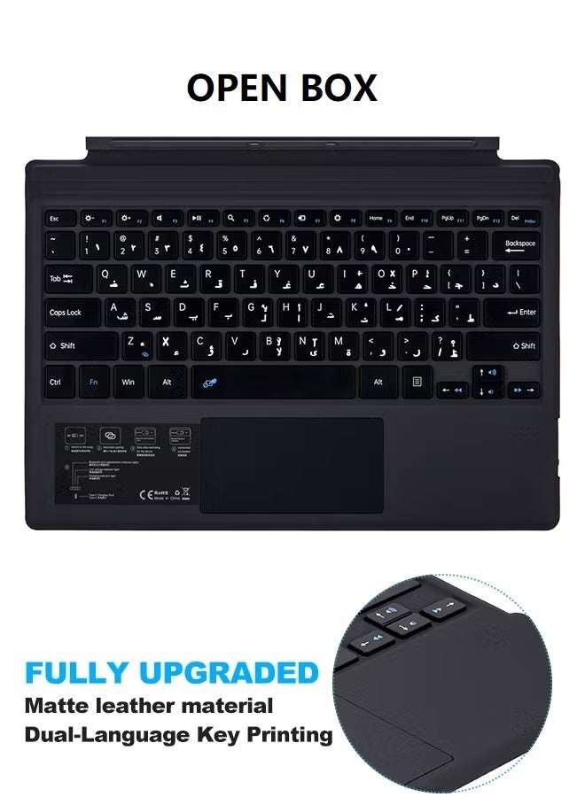 TUNKE Open-Box Bluetooth Keyboard for Surface Pro 3/4/5/6/7/7 Plus, Bilingual Keyboard Cover, No Backlight, Black - Image 1